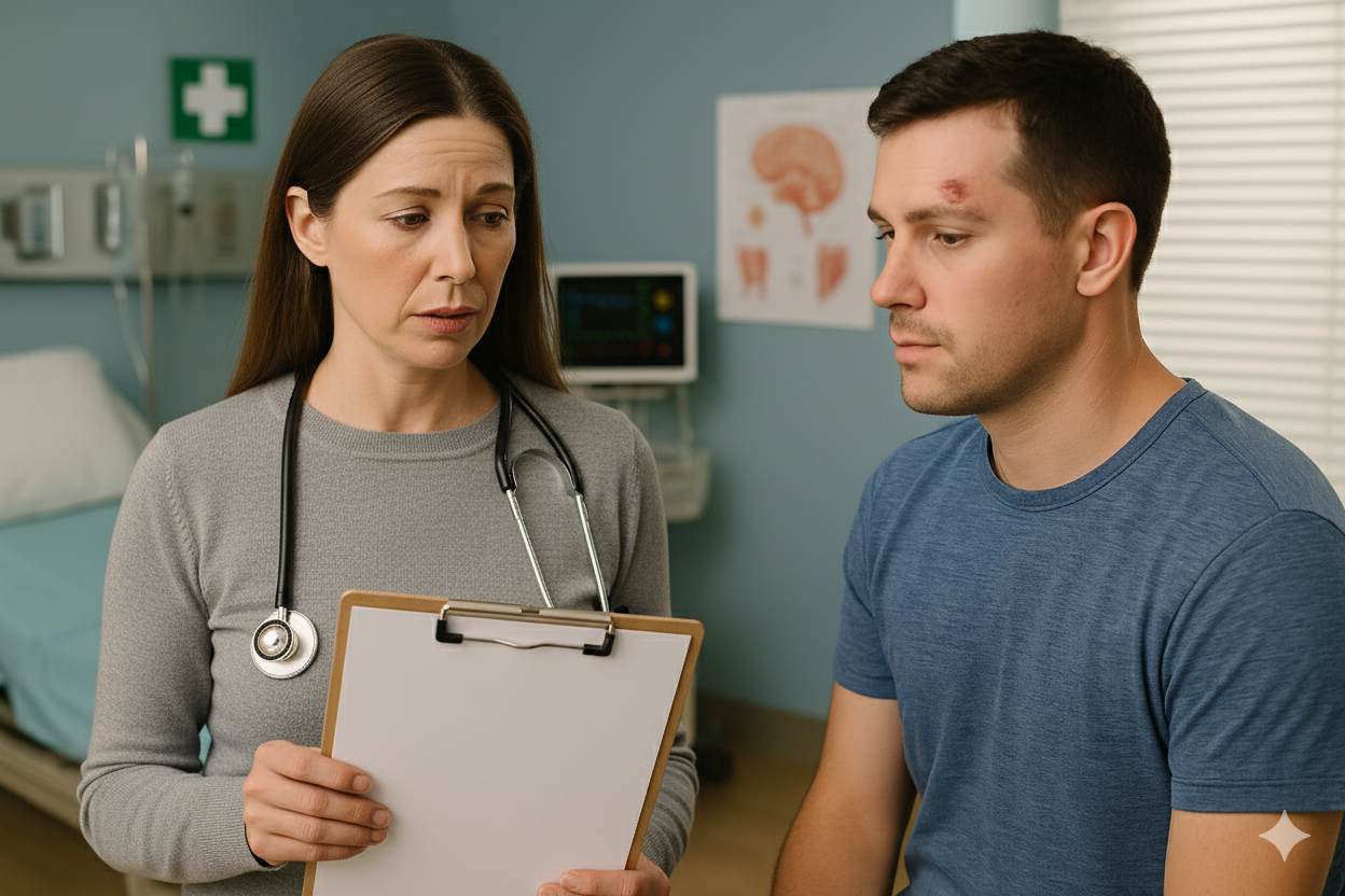 Physician meeting with a patient