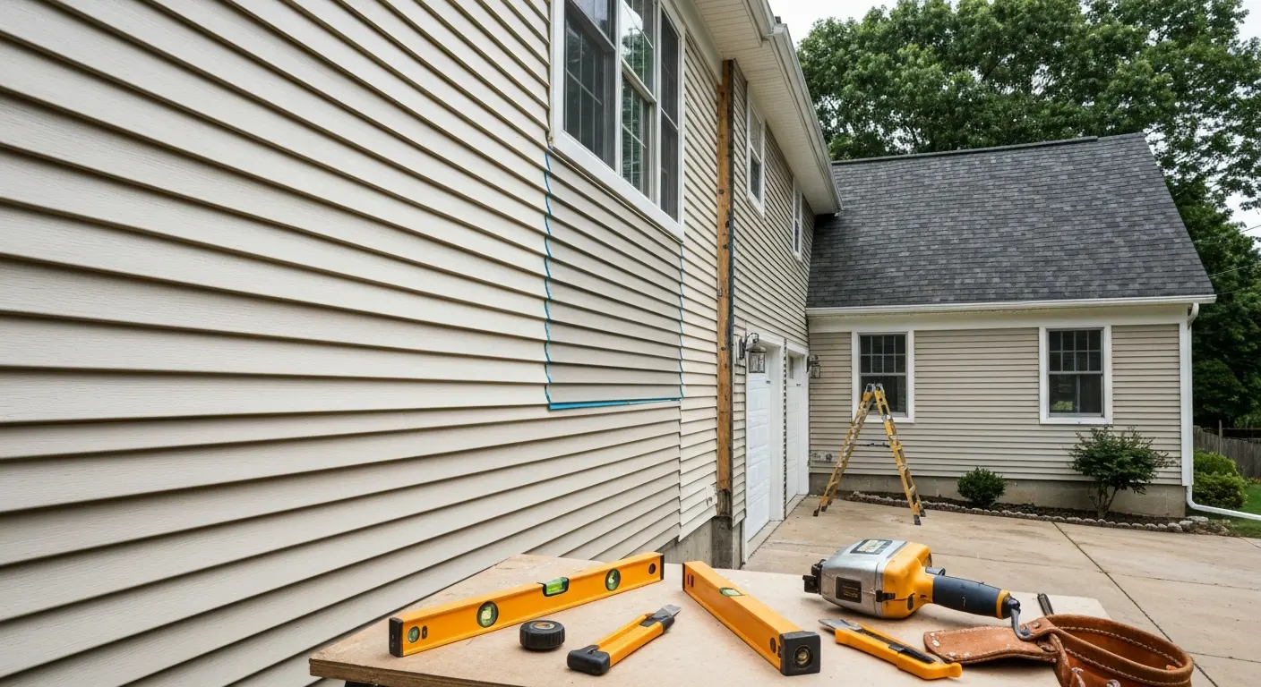 New siding installation project