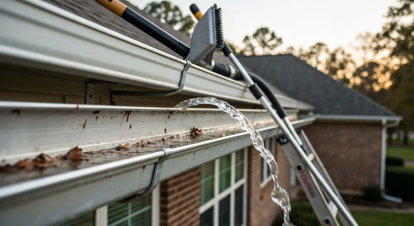 Gutter cleaning and repair
