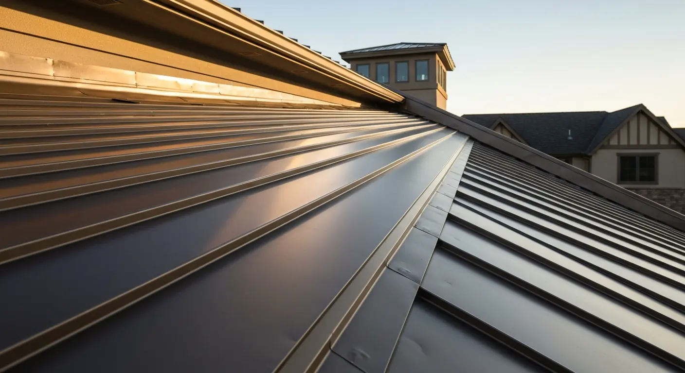 Metal roofing on custom home