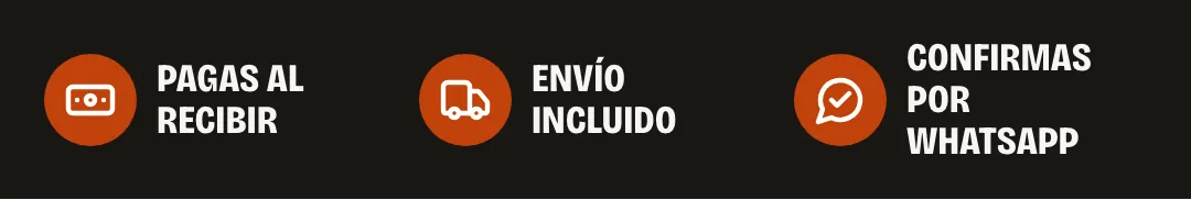 Pagas al recibir. Envío incluido. Confirmas por WhatsApp.