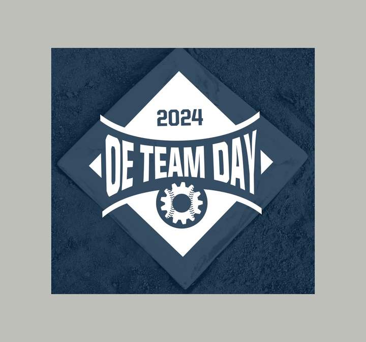 OE Team Day 2024 logomark, a diamond badge with 2024, OE Team Day wordmark, and a baseball gear icon
