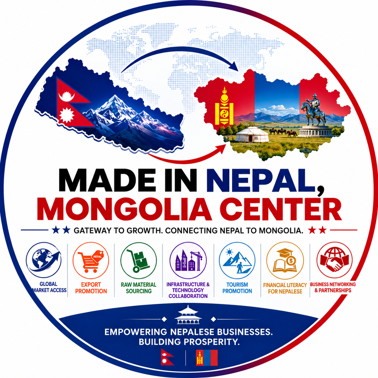 Made in Nepal, Mongolia Center logo