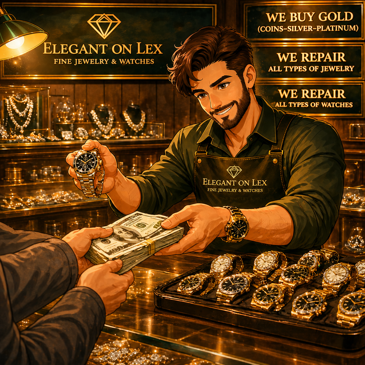 Sell jewelry and luxury watches at Elegant On Lex