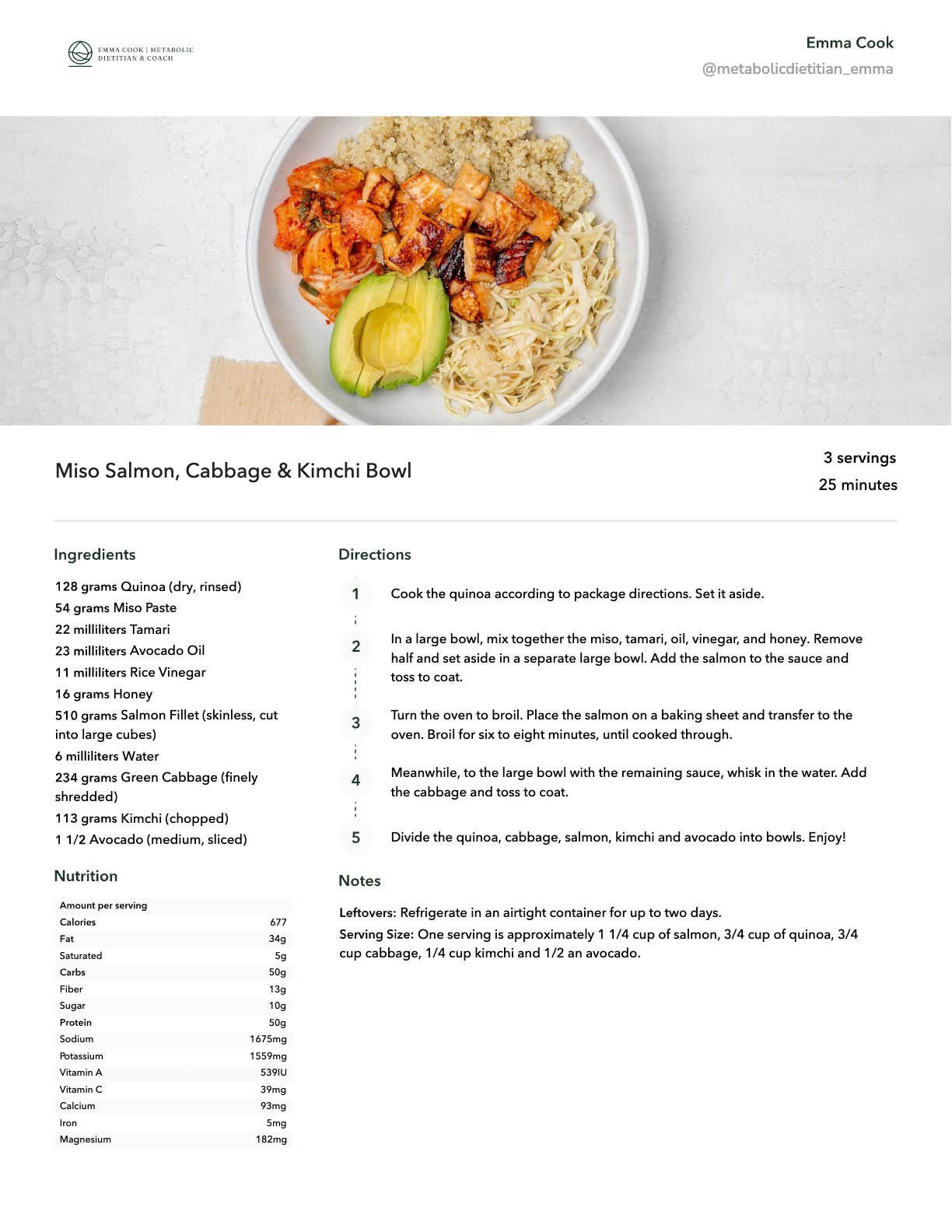 Recipe page