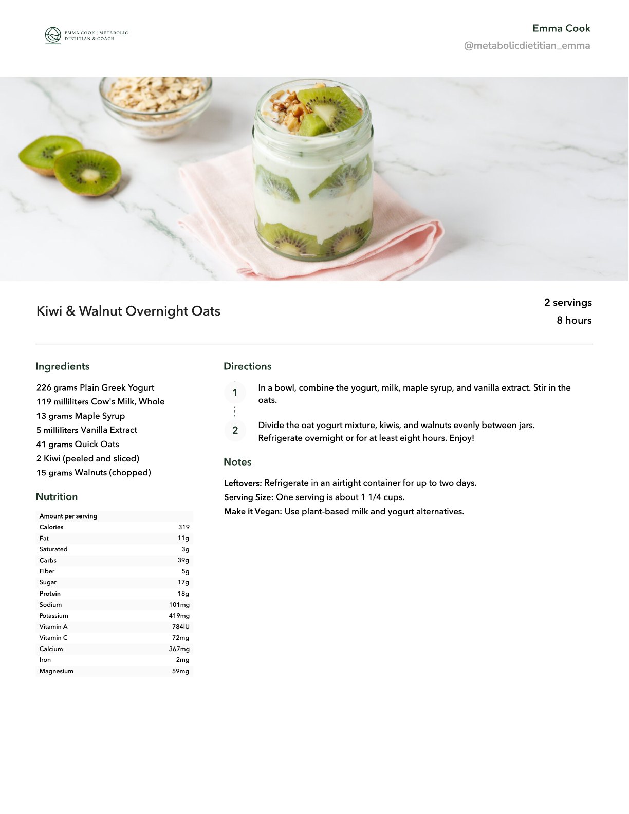 Recipe page