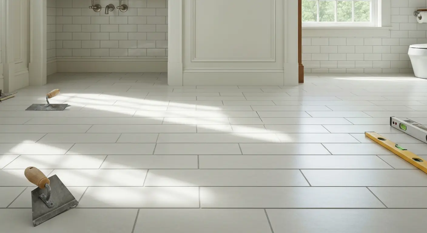 Ceramic tile bathroom floor