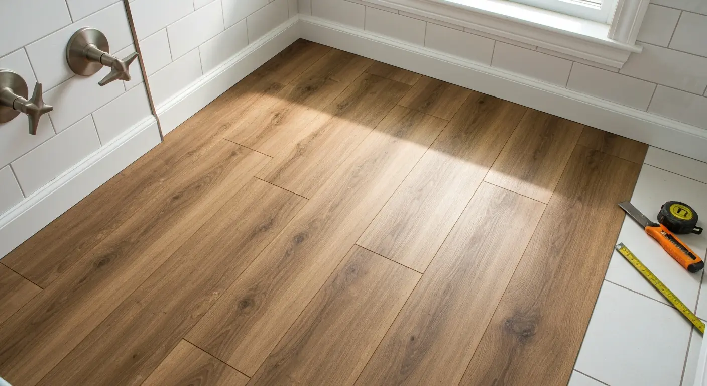 Vinyl plank bathroom flooring