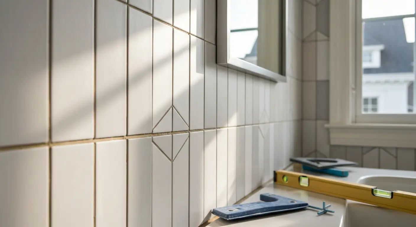 Bathroom wall tile accent