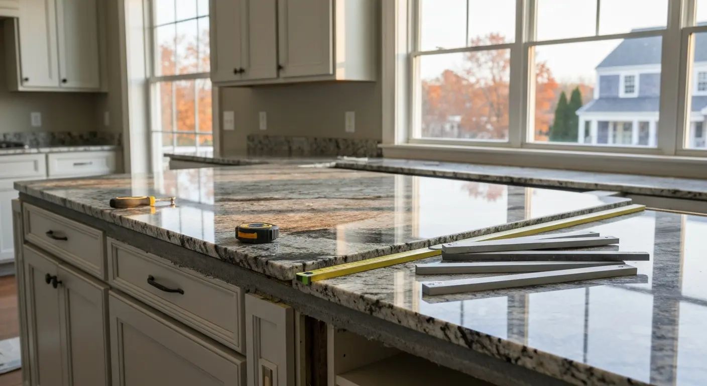 Granite kitchen countertop installation