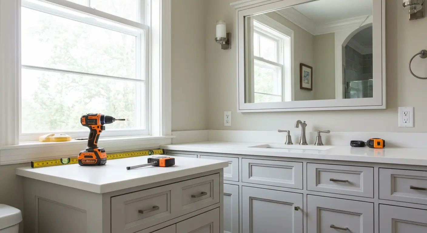 Bathroom cabinet installation