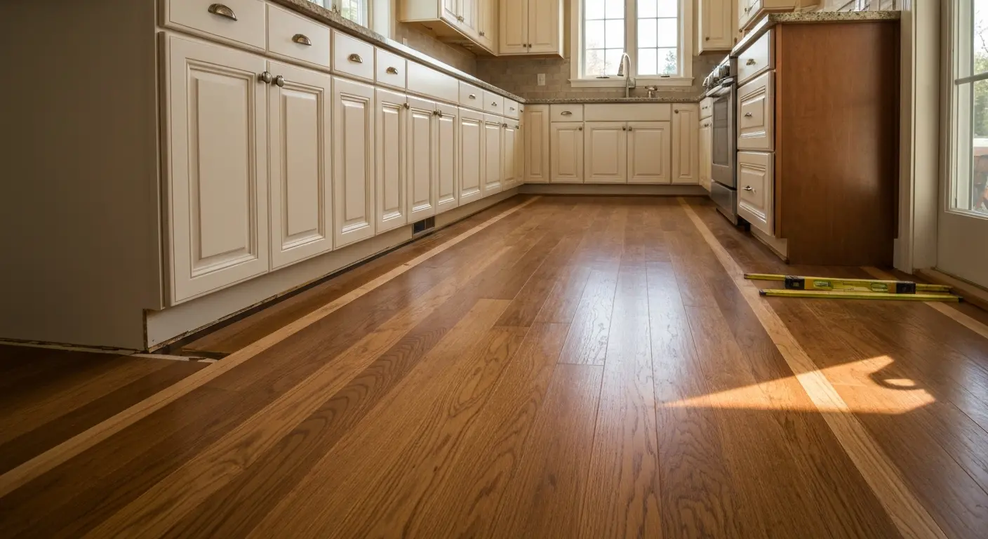 Hardwood kitchen flooring installation