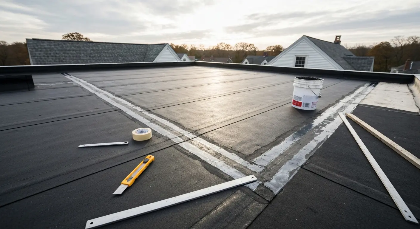 Flat roof repair work