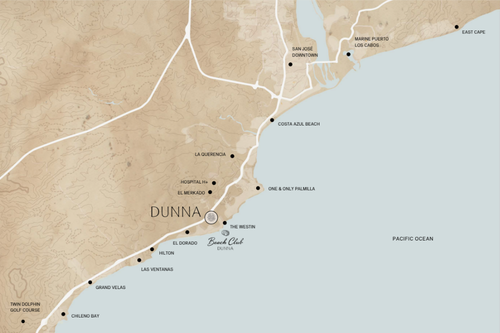 DUNNA location along the Baja California coastline