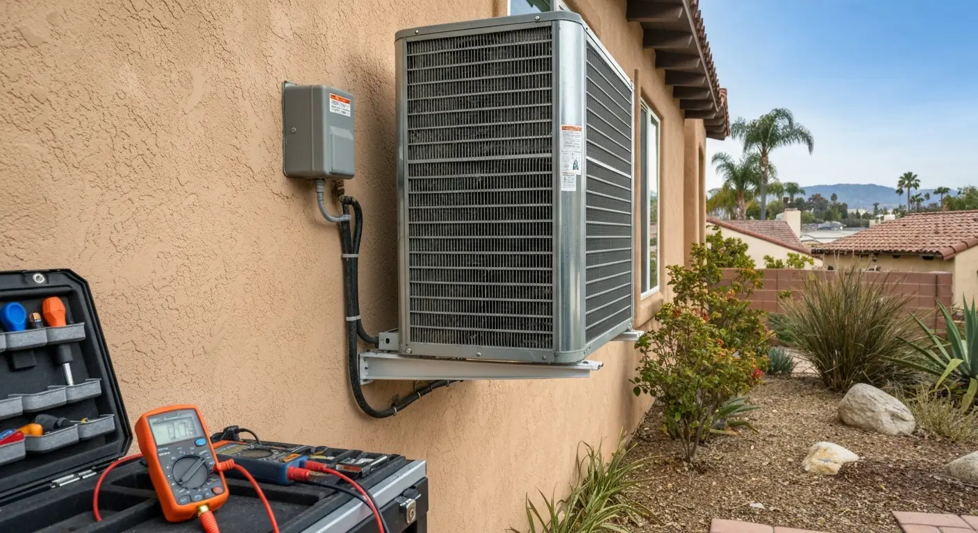 HVAC technician performing maintenance