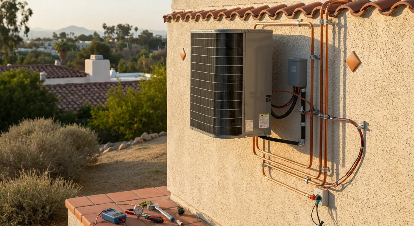 AC repair on hillside home