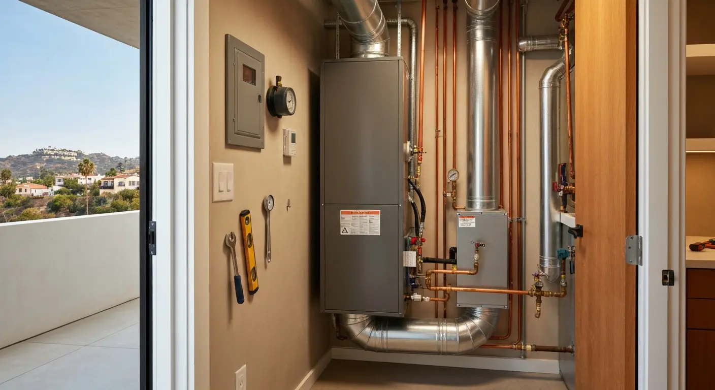 Heating system installation in Hollywood residence