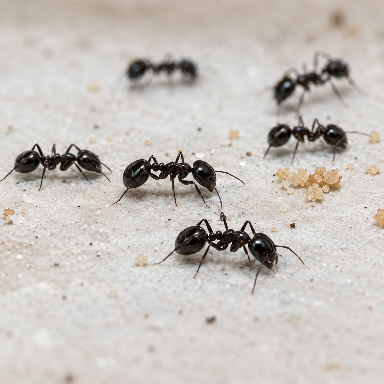 Ants trailing on a surface — a frequent Gold Coast household pest treated by Coast Shield