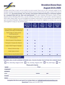 Brooklyn Home Days 2026 sponsorship form