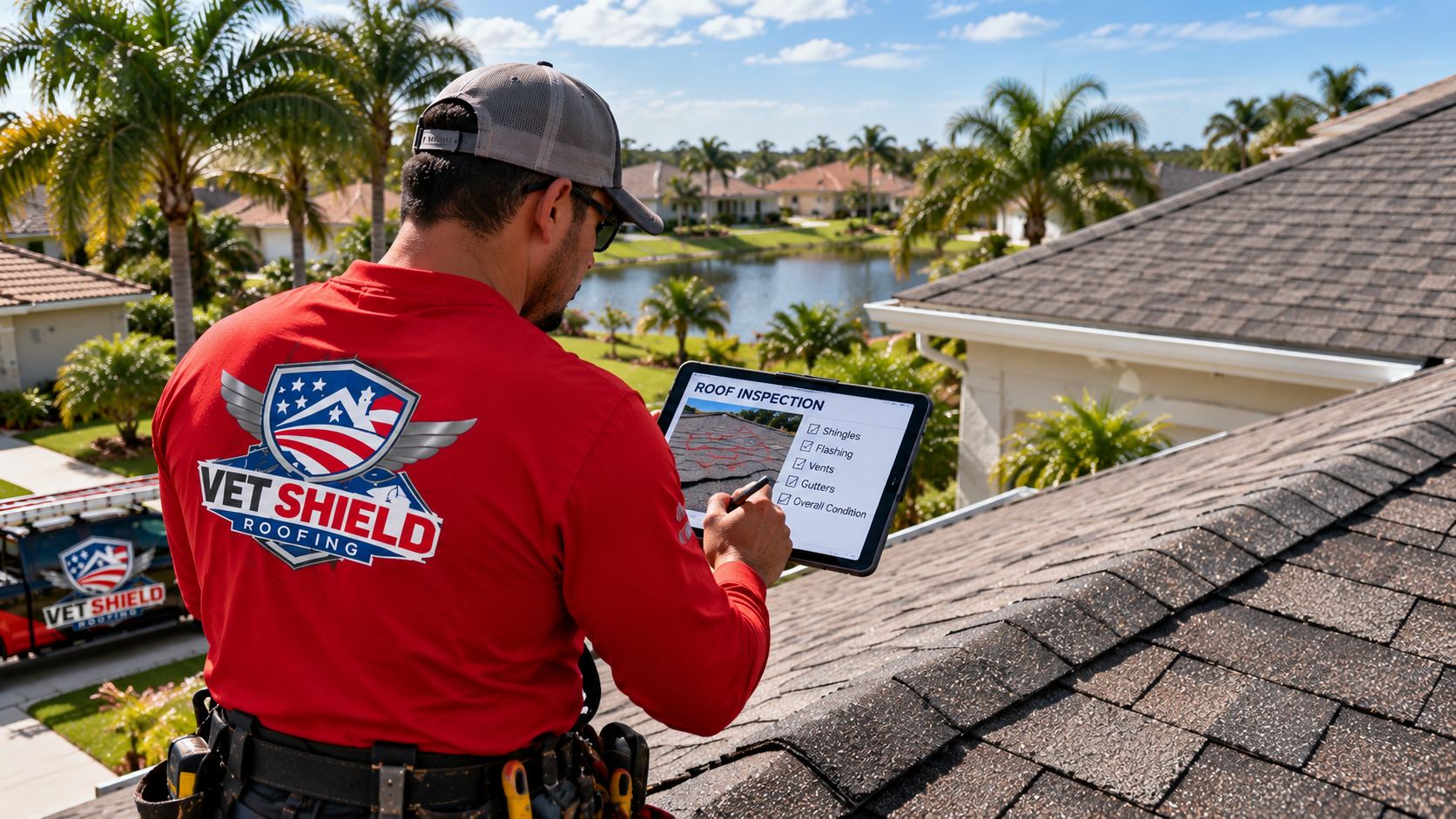 Roof inspection in progress