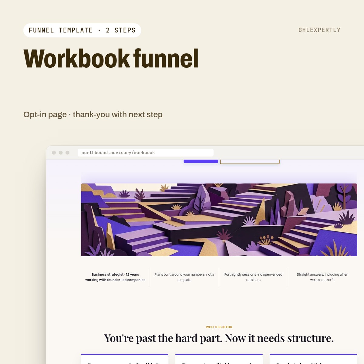 Workbook Funnel — GoHighLevel funnel template by GHLExpertly