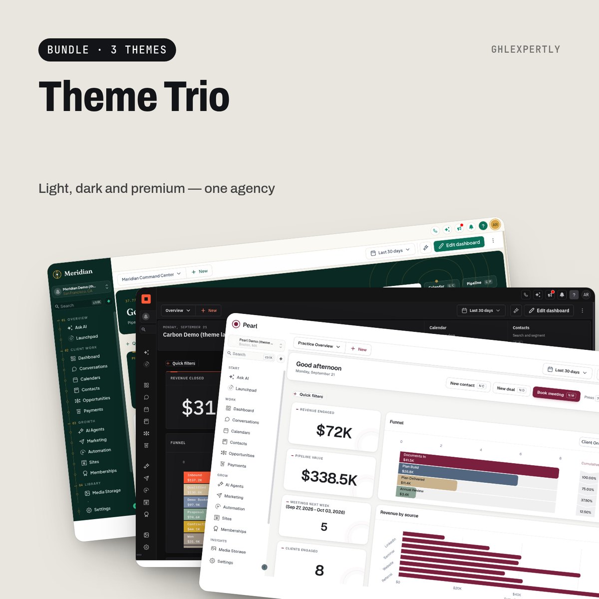 Theme Trio — GoHighLevel theme by GHLExpertly