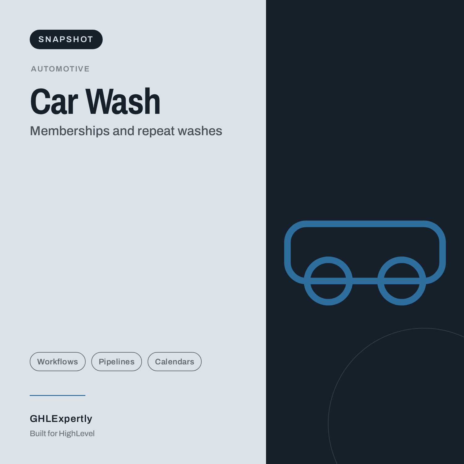 Car Wash Snapshot — GoHighLevel snapshot by GHLExpertly