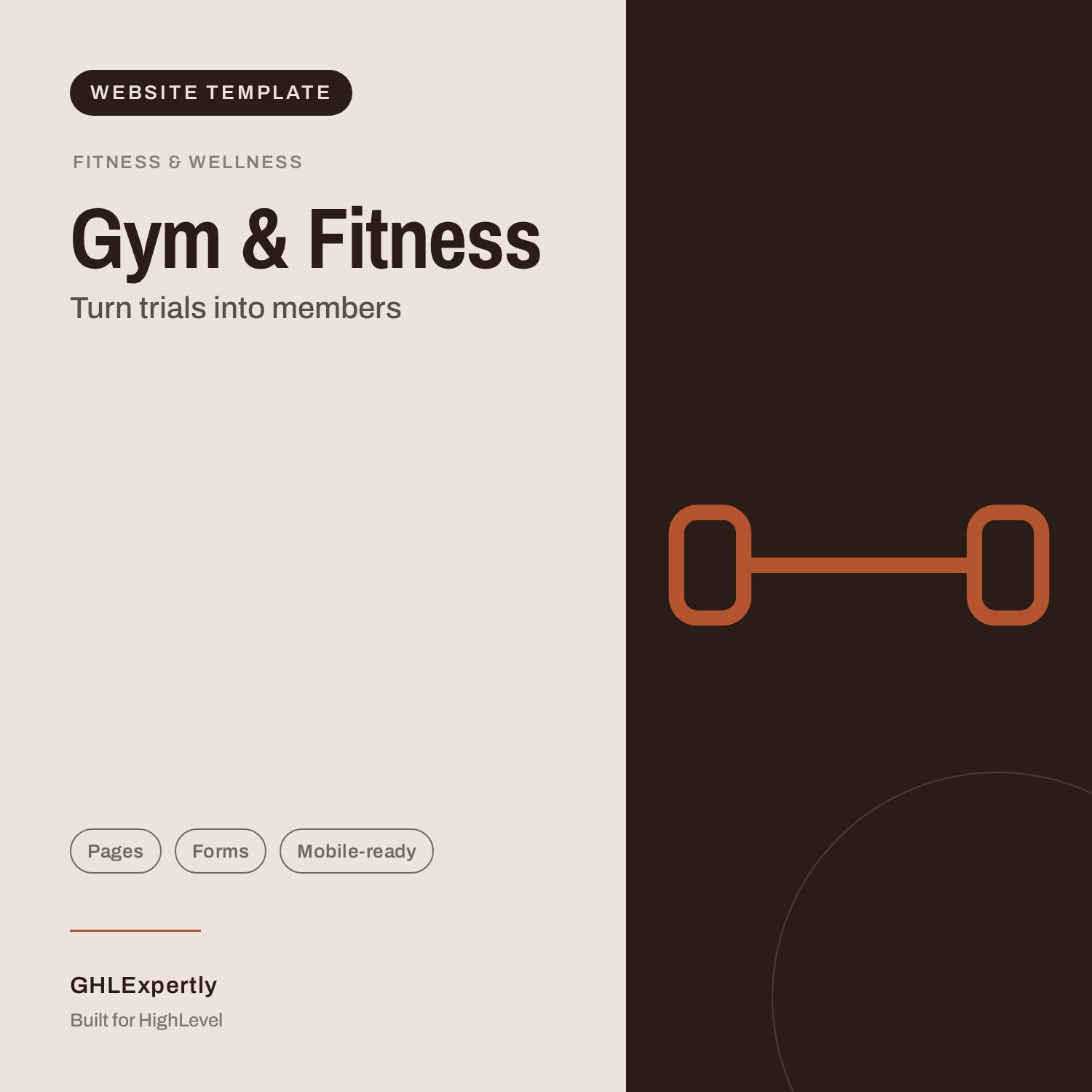 Gym & Fitness Website template — GoHighLevel website template by GHLExpertly