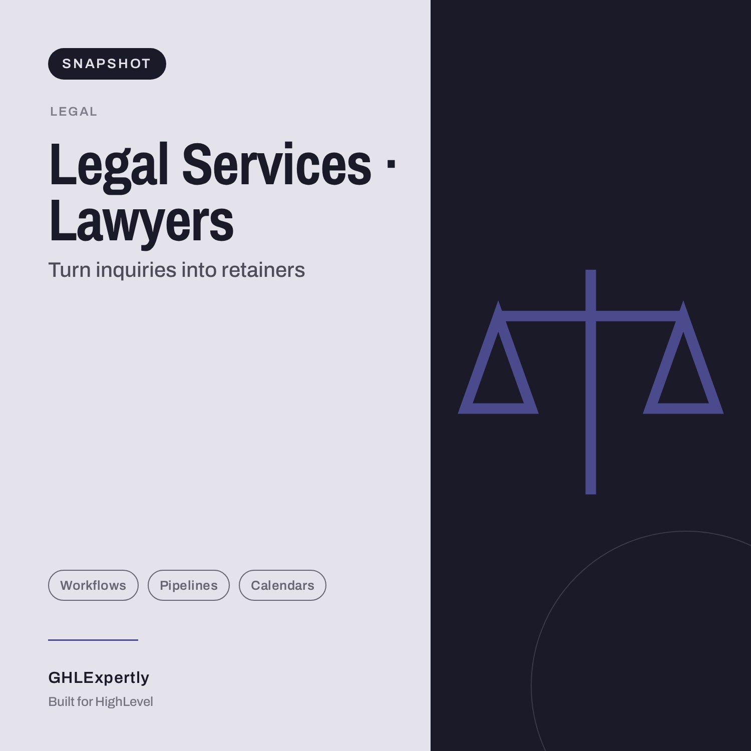 Legal Services / Lawyers Snapshot — GoHighLevel snapshot by GHLExpertly