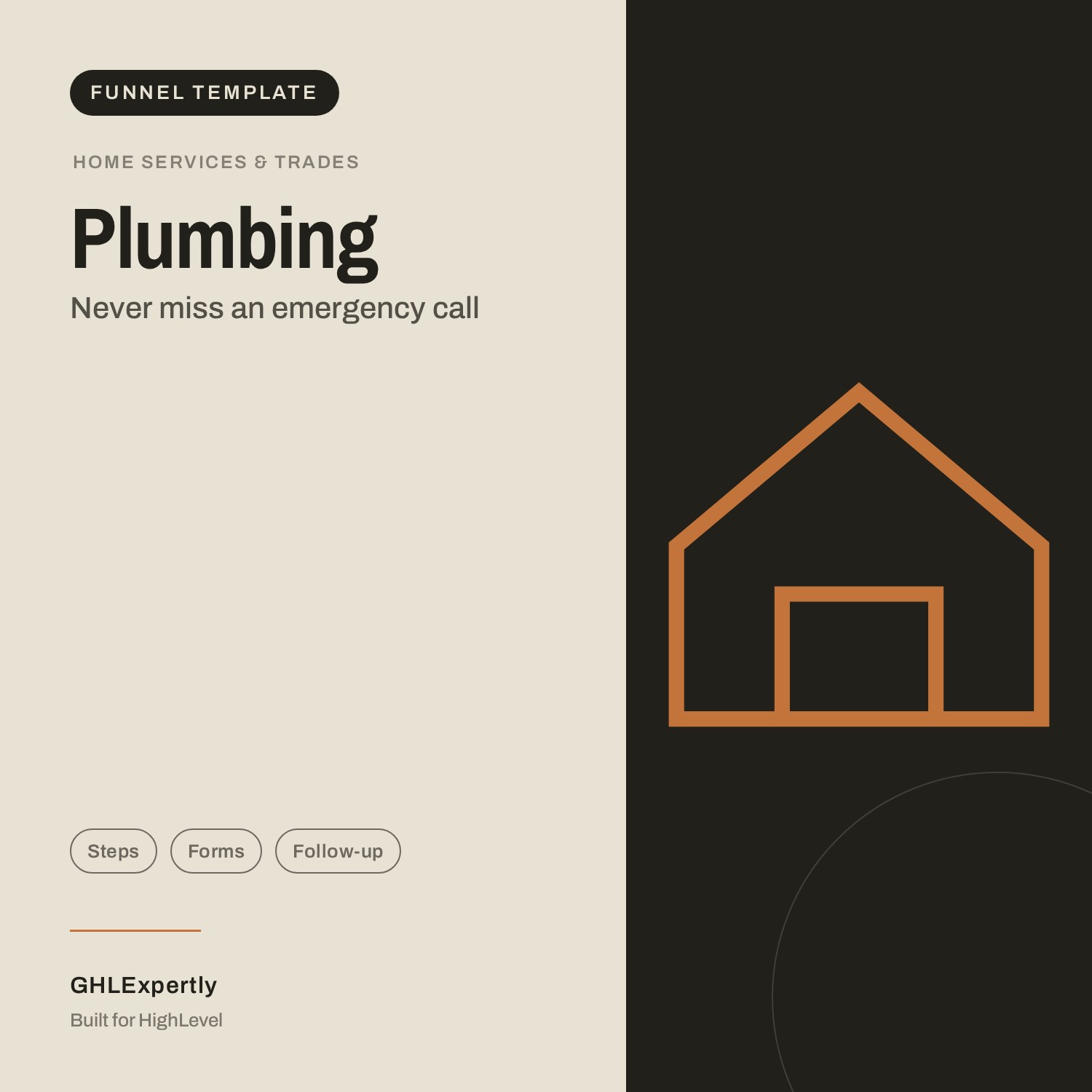 Plumbing Funnel template — GoHighLevel funnel template by GHLExpertly