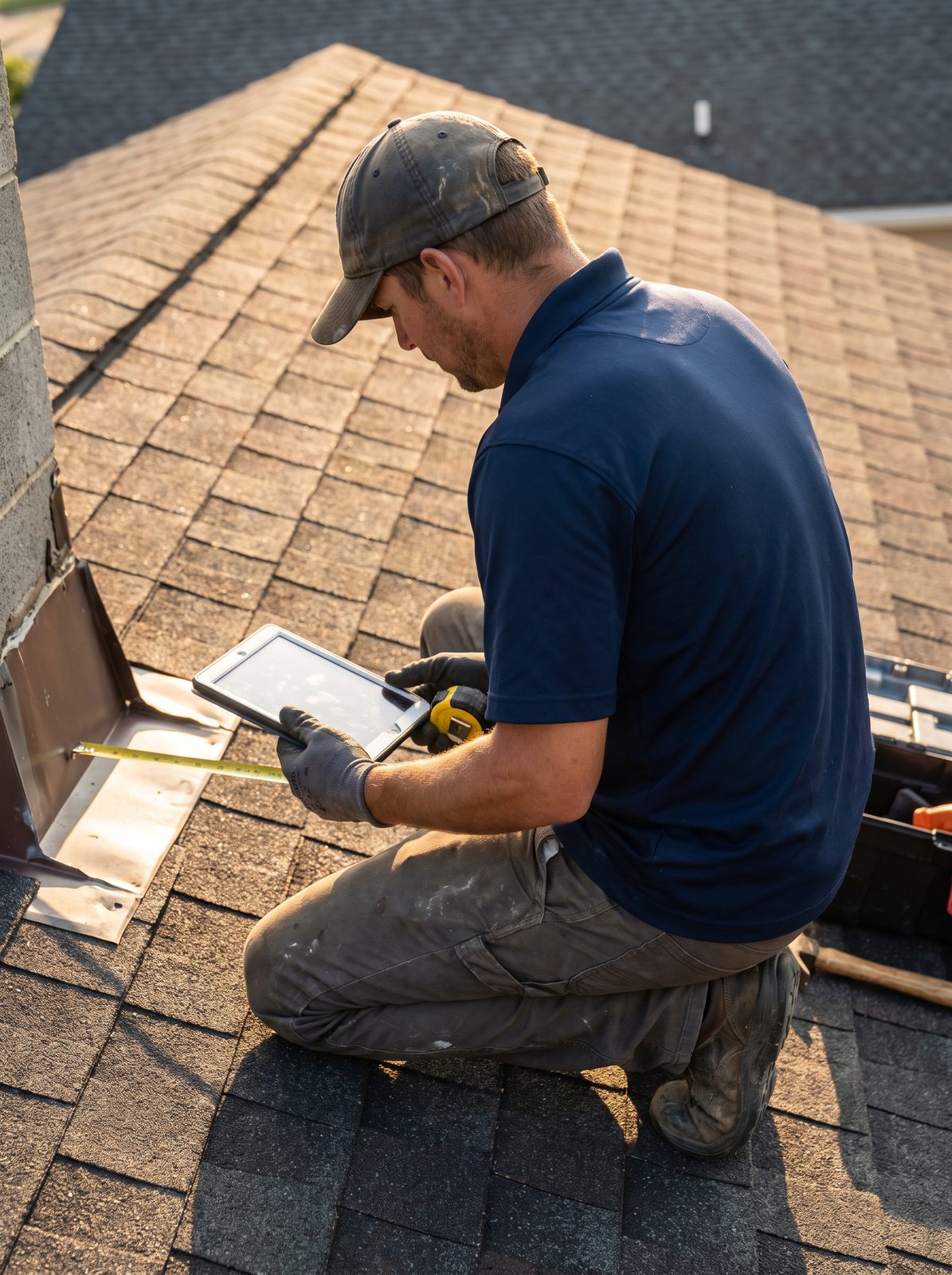 Robert McCage on a roof inspection