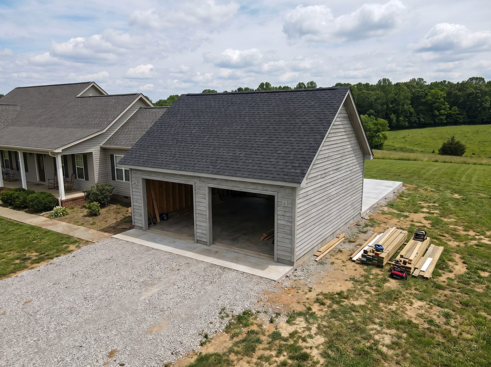 Detached garage addition