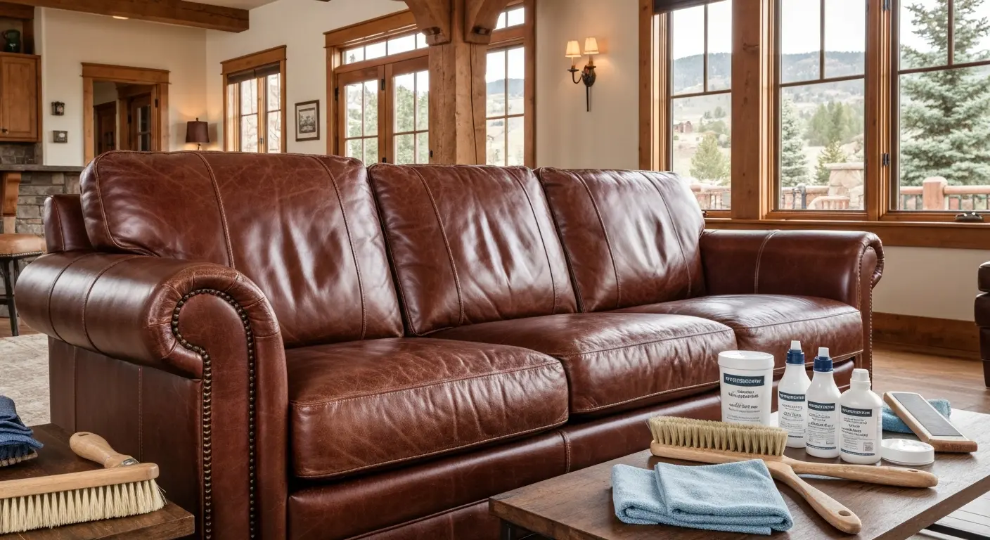 Leather furniture cleaning