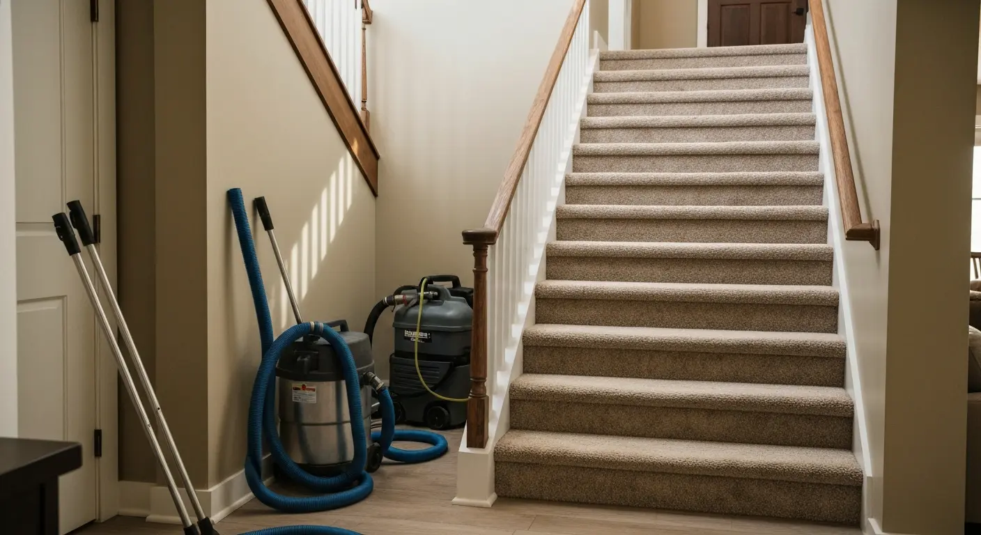 Clean carpet stairs in Lone Tree home