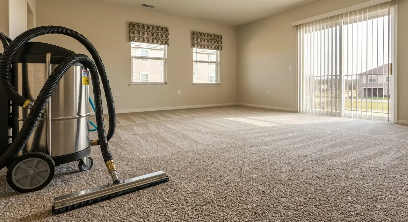 Apartment carpet after professional cleaning