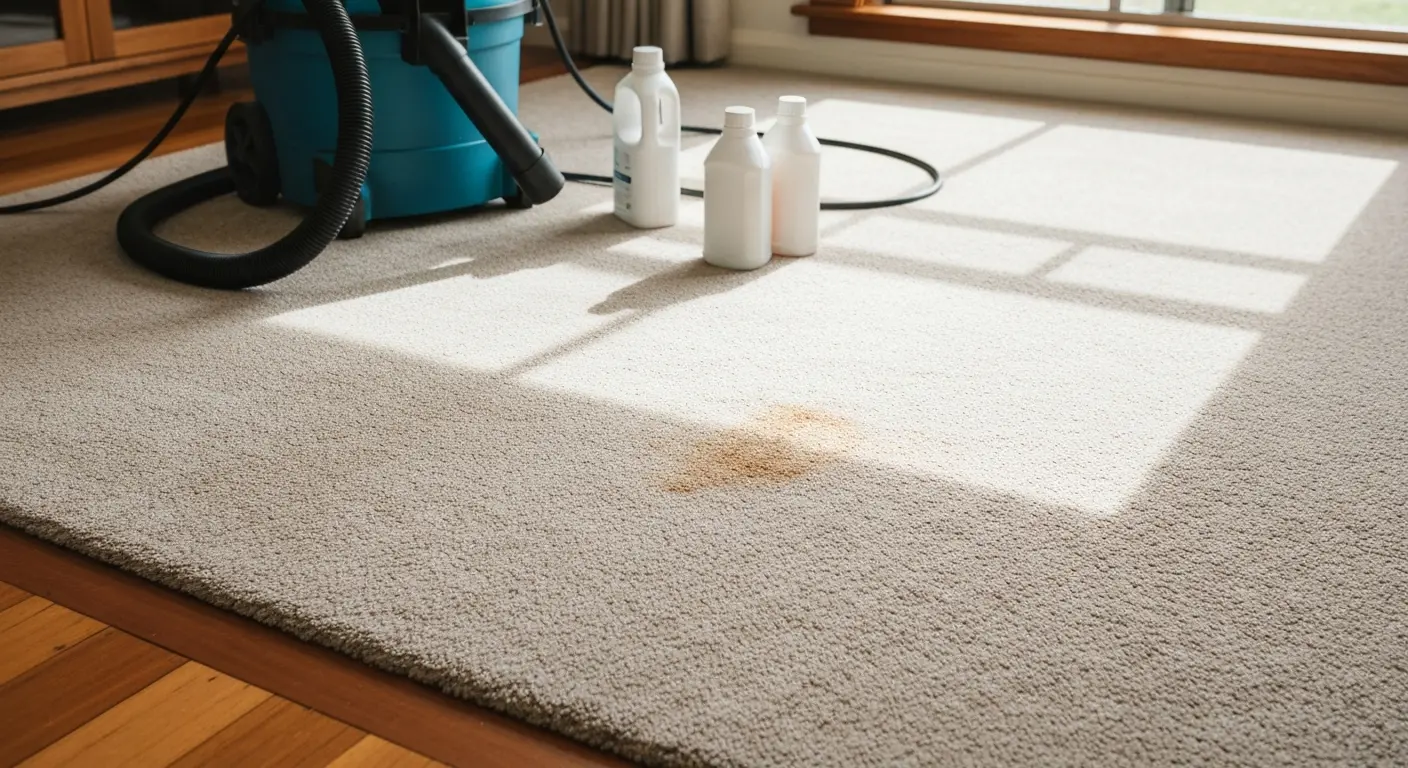 Stain removal on residential carpet