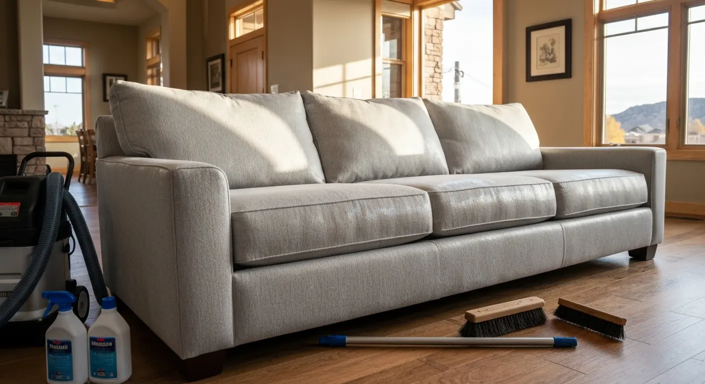 Clean upholstered sofa