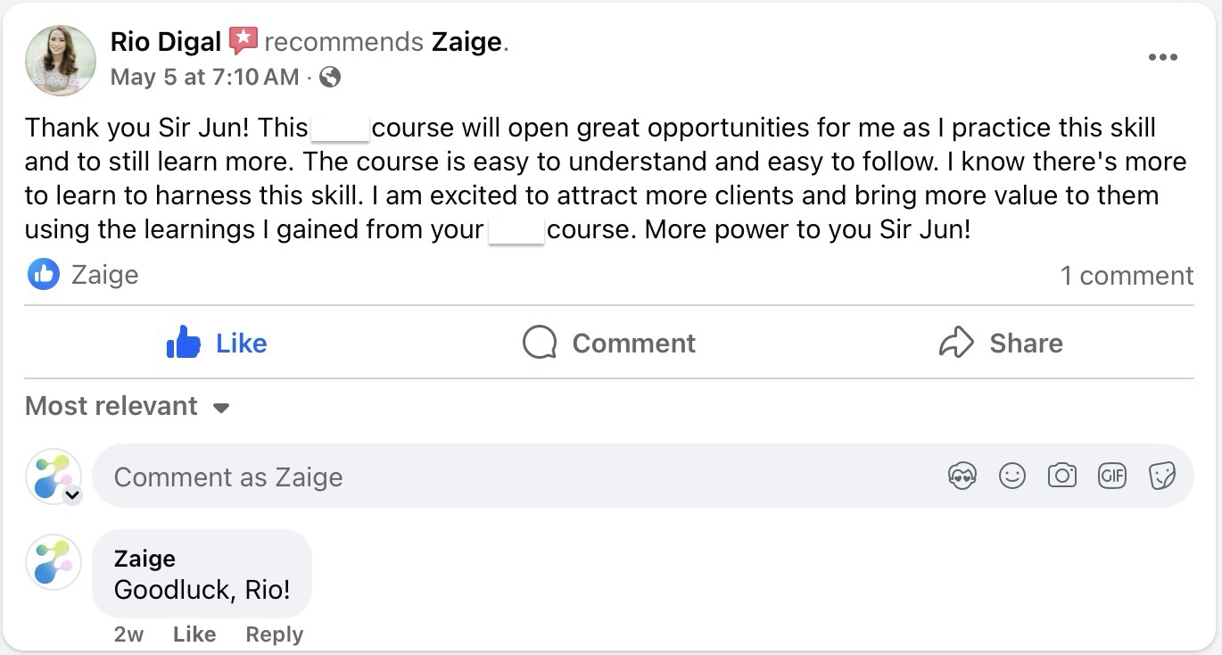 Zaige student written review 3