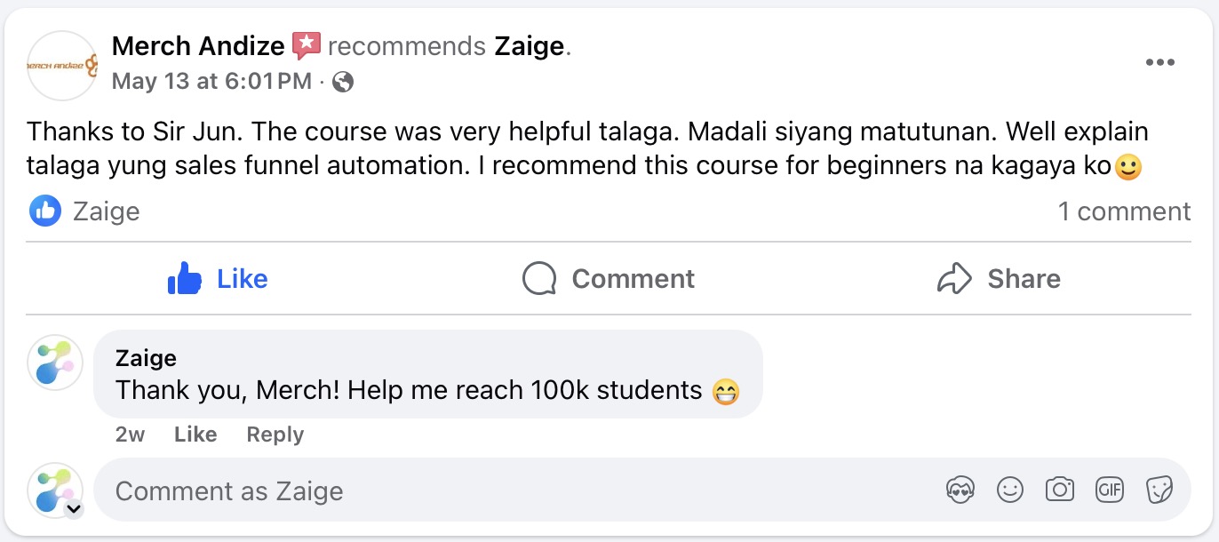 Zaige student written review 2