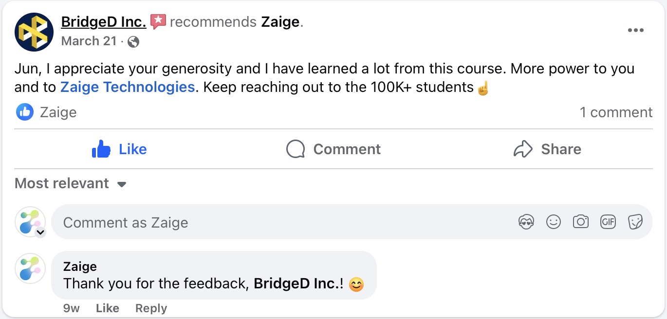 Zaige student written review 8