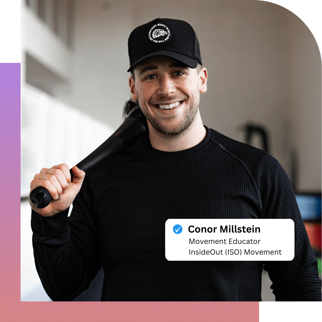 Conor Millstein, the trainer for InsideOut Movement's Get Out of Pain Program