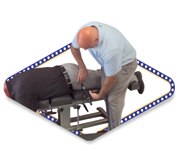 Dr. Dale Kimberlin performing an arthrostim technique for a patient dealing with fibromyalgia at Kimberlin Chiropractic located in Ankeny Iowa.