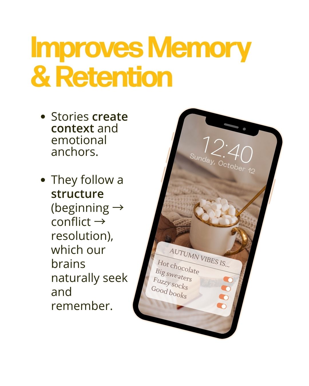 Storytelling improves memory recall Storytelling improves memory recall