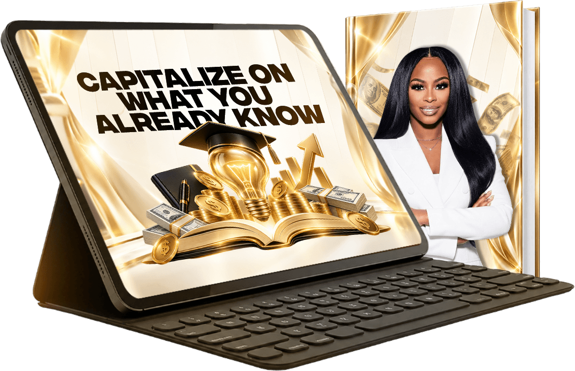 Capitalize On What You Already Know: workshop training shown on a tablet beside the workbook