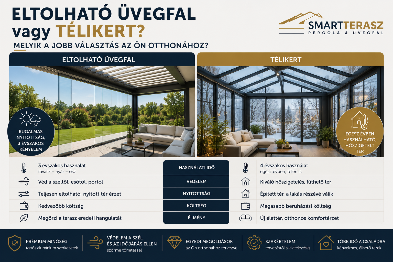 Eltolható üvegfal vagy télikert? – Melyik a jobb választás az Ön otthonához?