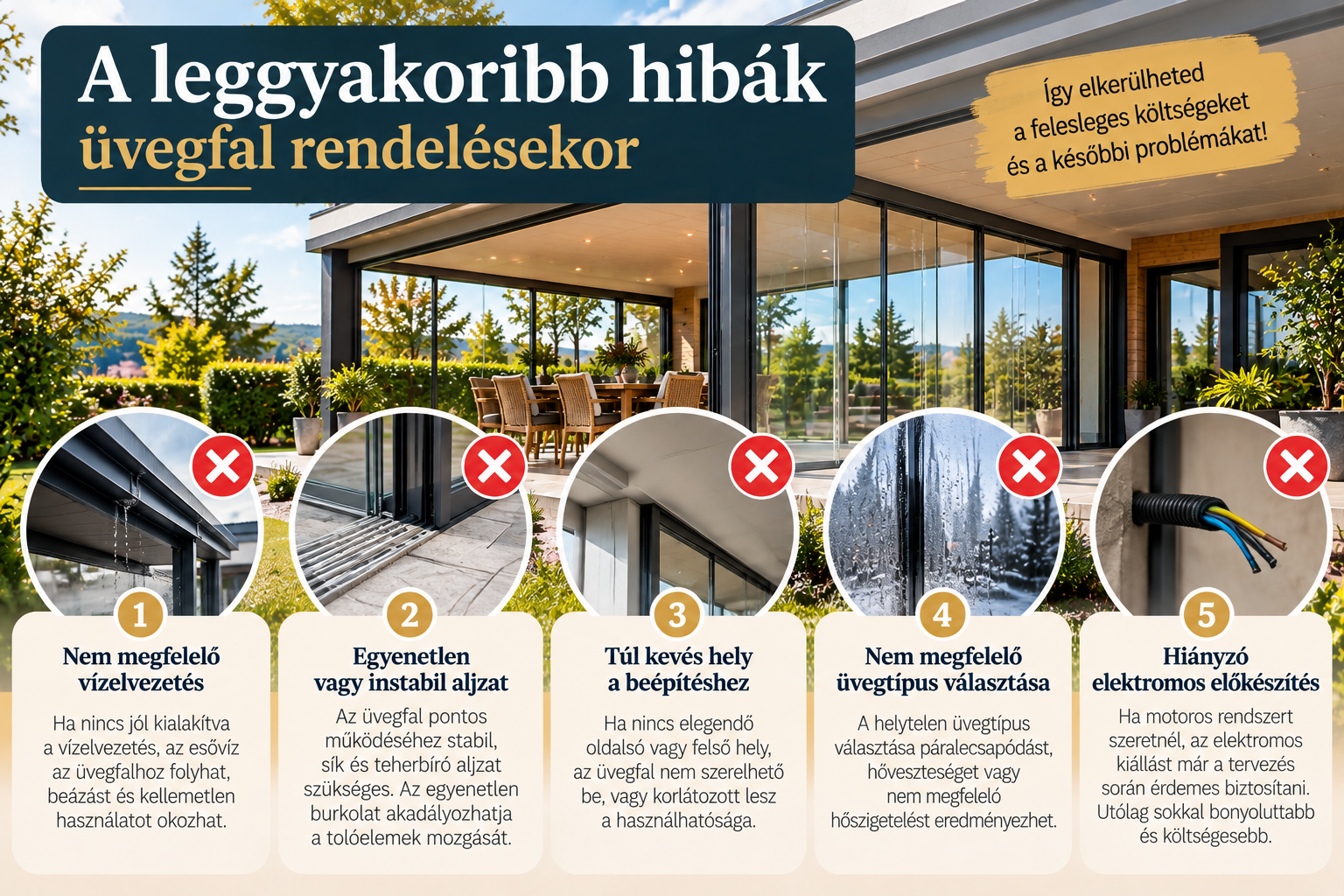 Üvegfal rendelés: a 10 leggyakoribb hiba és elkerülésük