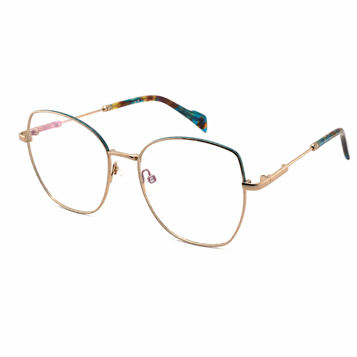 TS-04 C2 · right-angle view · Copper and turquoise tones · Thalia Sodi Eyewear