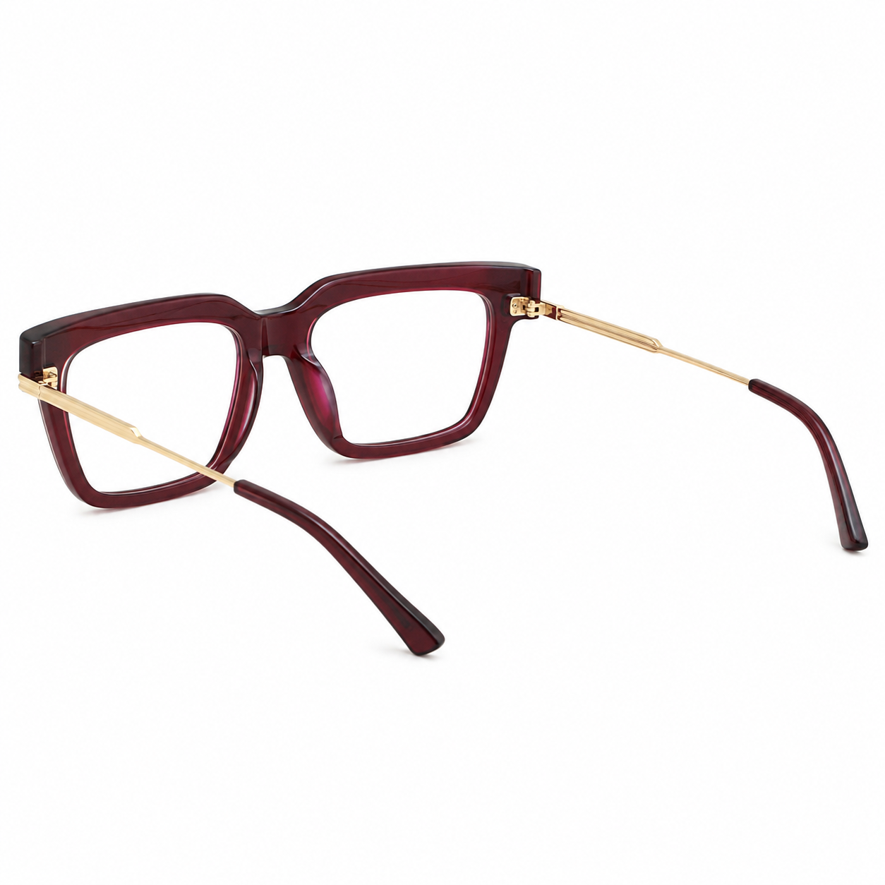 TS-10 C2 · vista diagonal izquierda · Tonos vino y rojo · Thalia Sodi Eyewear
