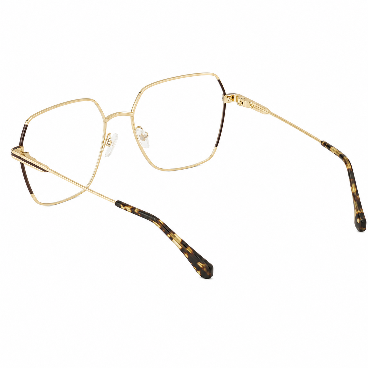 TS-16 C2 · vista diagonal izquierda · Tonos cobre y negro · Thalia Sodi Eyewear