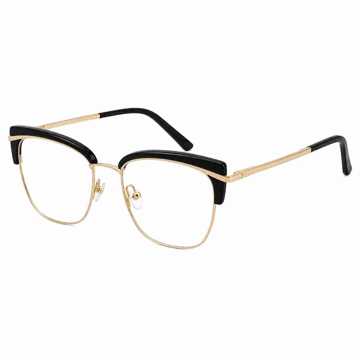 TS-23 C2 · vista diagonal derecha · Tonos negro y amarillo · Thalia Sodi Eyewear